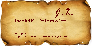 Jaczkó Krisztofer névjegykártya