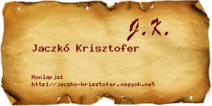 Jaczkó Krisztofer névjegykártya